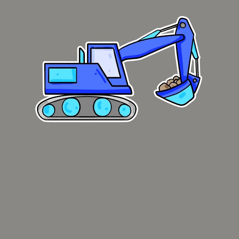 Bagger Baustelle Baggerfahrer Blau