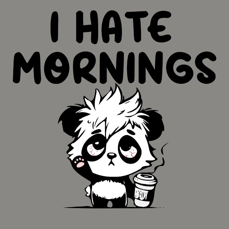 I hate mornings panda