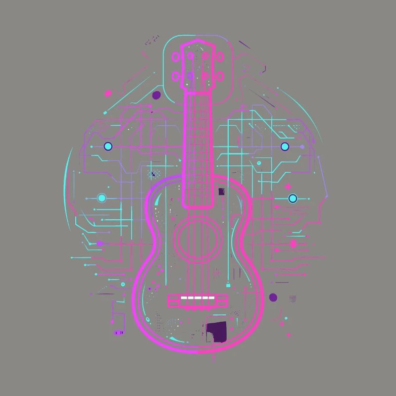 Ukulele Sketch Retro