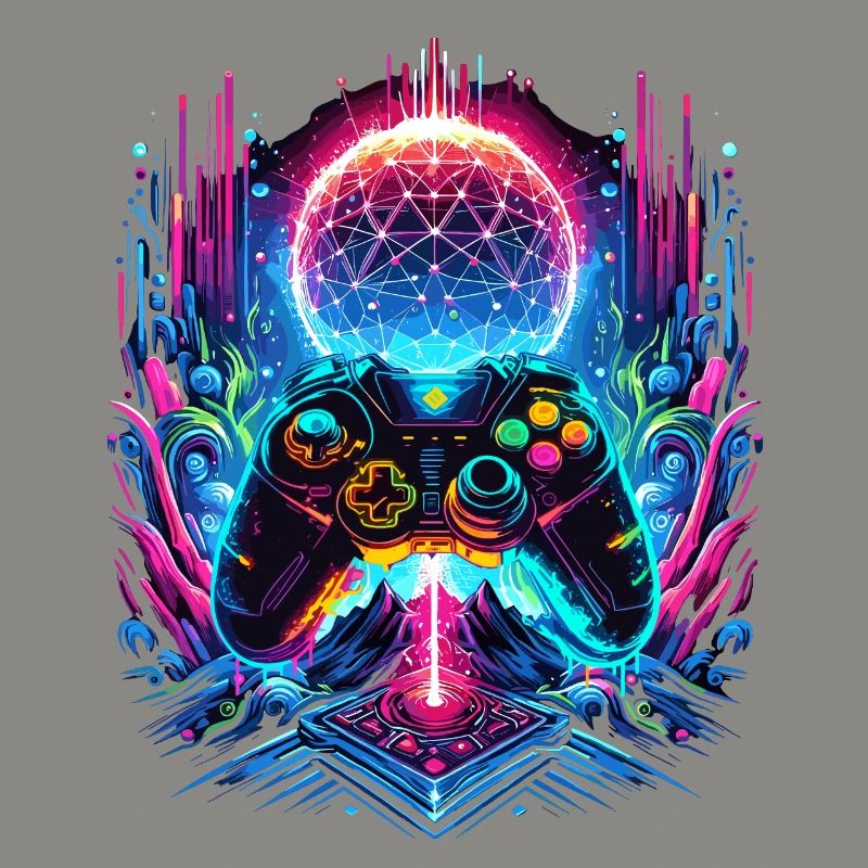 Synthwave Cyberpunk Gaming Controller