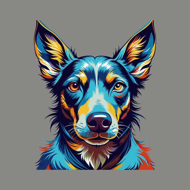 Andalusischer Windhund Hunderasse Bunte Karikatur Kawaii