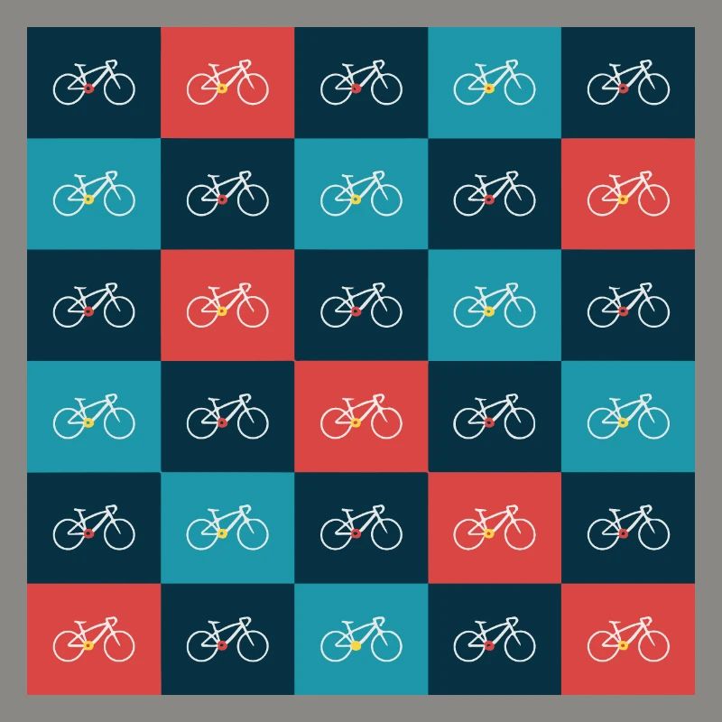 Vibrant Bicycle Pattern Artwork