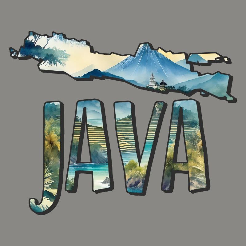 Carte aquarelle Java