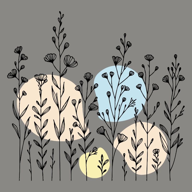 Delicate Botanical Pattern in Soft Tones