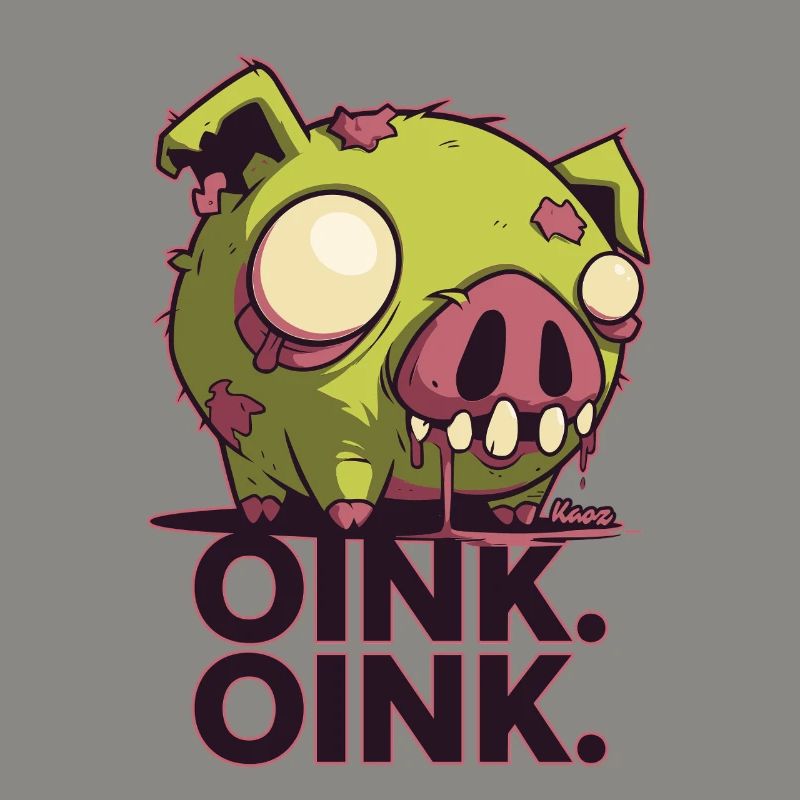 Conception de dessin animé de cochon zombie effrayant