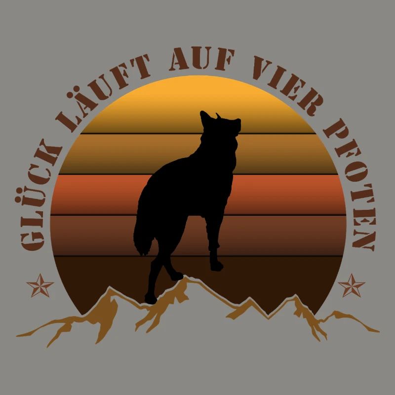 Evening wolf on mountain backdrop