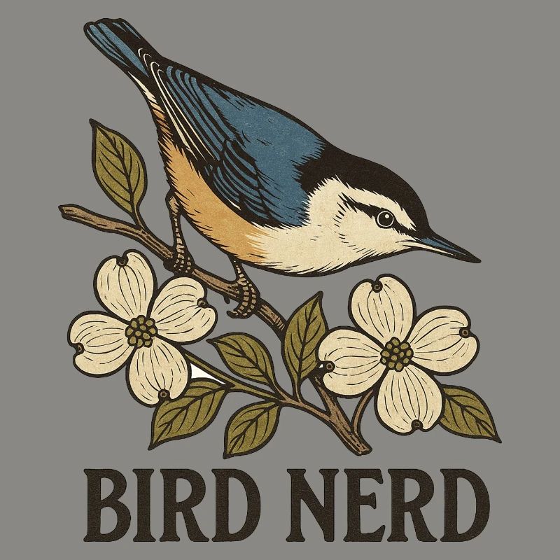 Eleganter blau-schwarzer Singvogel Vogel Nerd