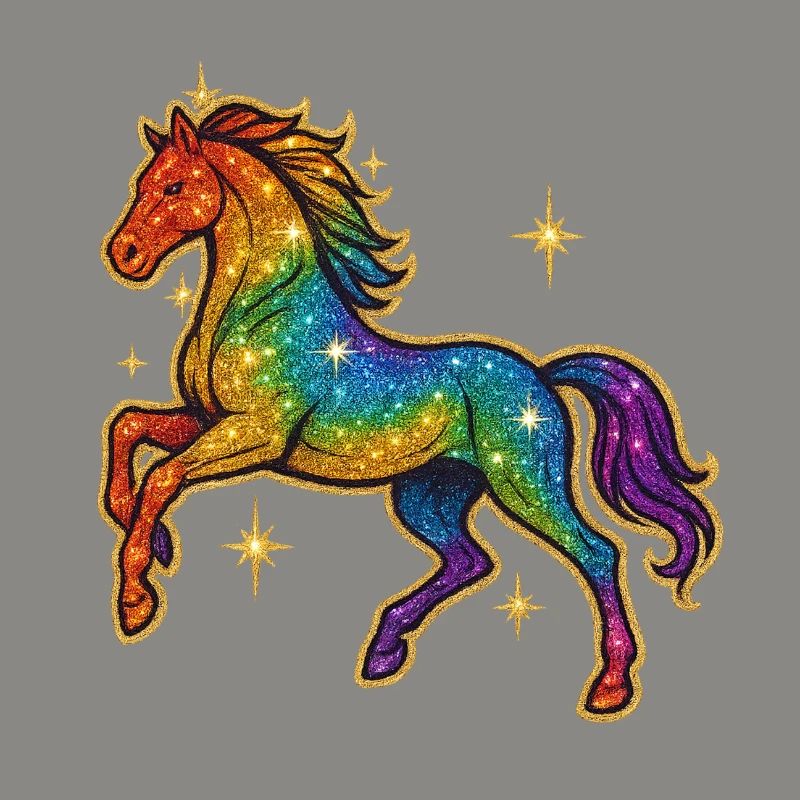 Regenbogen Pferd | Einhorn Glitzertraum