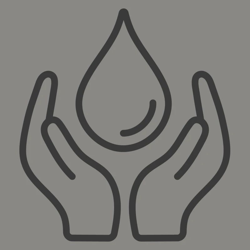 Mains protégeant Goutte d’eau Icône Logo