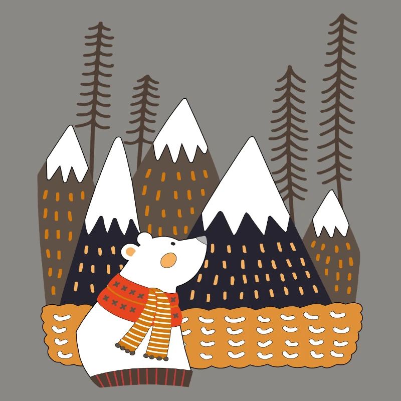 Winterwald mit Eisbär