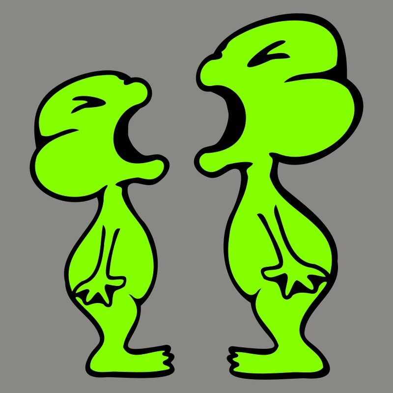 2 frogs shouting angrily at funny arguing