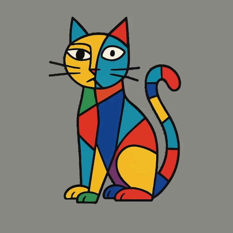 Variété de couleur de chat cubiste