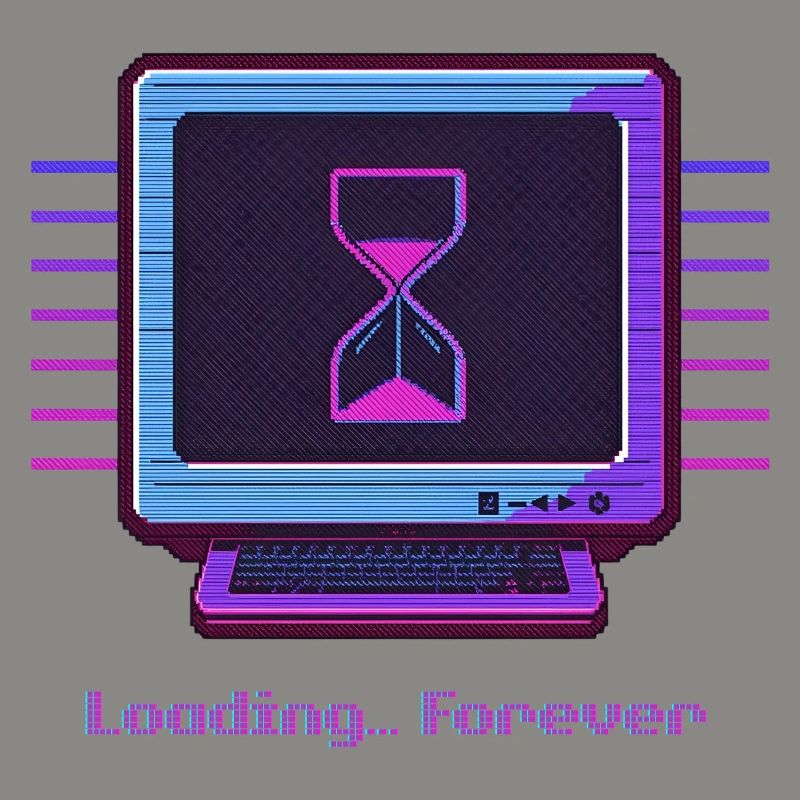 Forever Loading Retro PC Neon Design