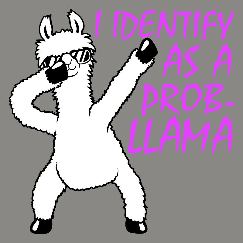 I Identify As A Probllama Cool Lama Problem Spruch