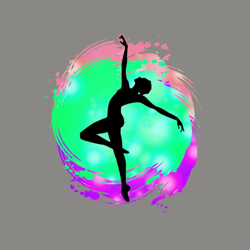 Dancer Silhouette Neon Splash