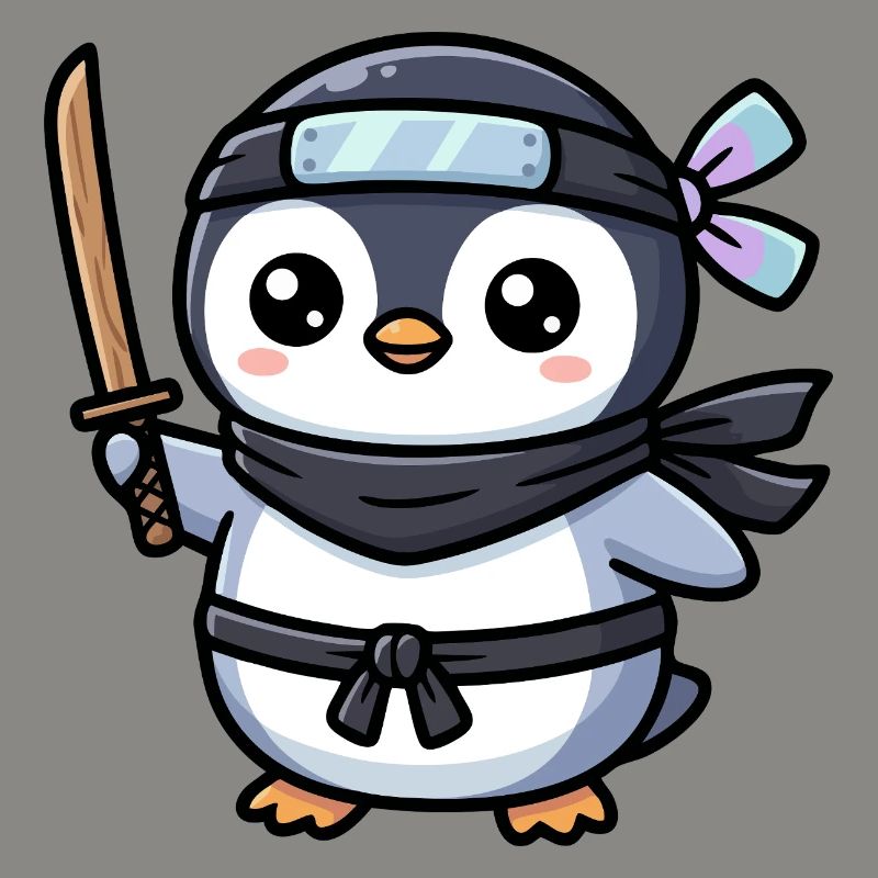 Pingouin Ninja avec Épée
