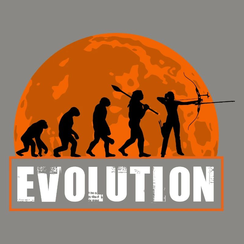 Archery Evolution Hunter Silhouette Retro Vintage