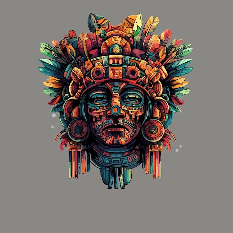 Aztec Mask with Feathers