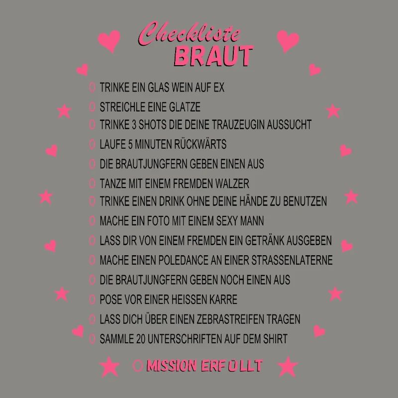 Braut Checkliste Pink