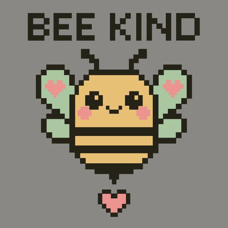 Bee Kind - Pixelbiene mit Herzchen