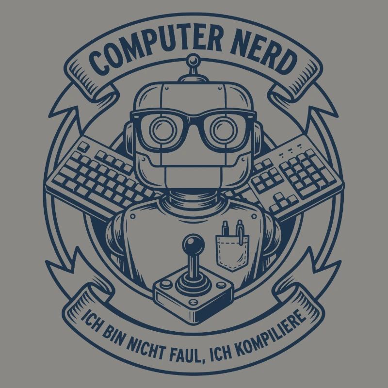 Computer Nerd Robot Logo