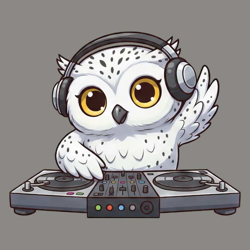 Owl DJ Dancing Techno Disco Electronic Music