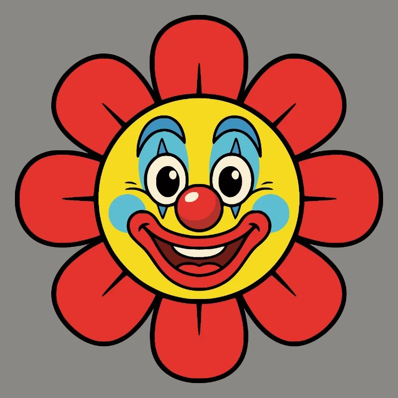 Fleur de clown de carnaval, costume de fleur éclaboussée