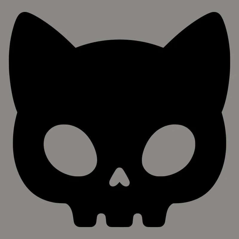 Silhouette de crâne de chat | Masque gothique mignon
