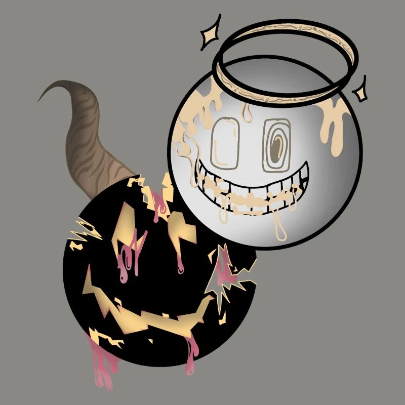 Melting Faces Angel and Devil Design