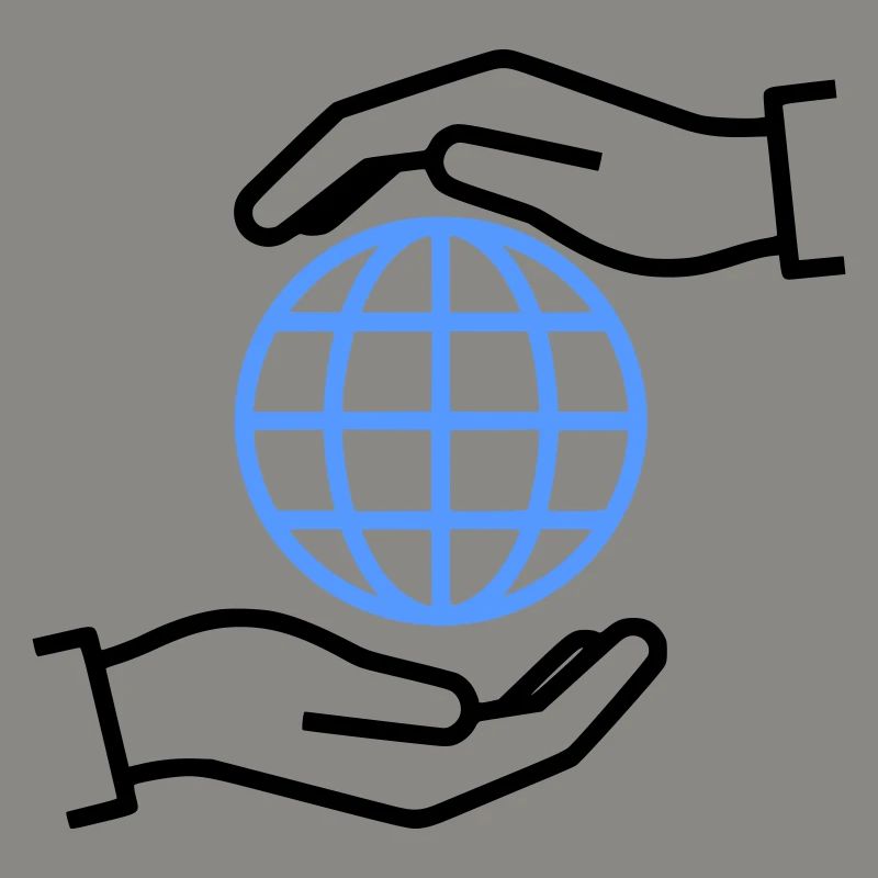 Globe Hands Outline Global