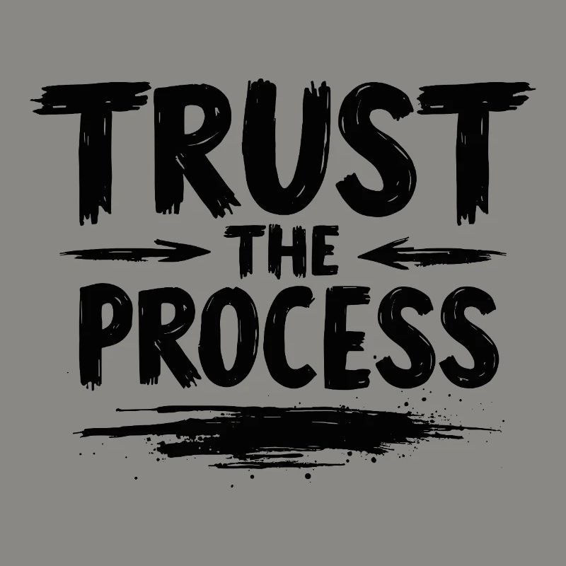 Faites confiance au processus : Lettrage avec graphisme flèche