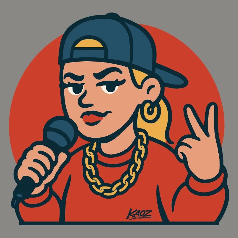 Diva du rap avec micro