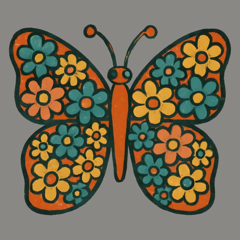 Butterfly with floral pattern
