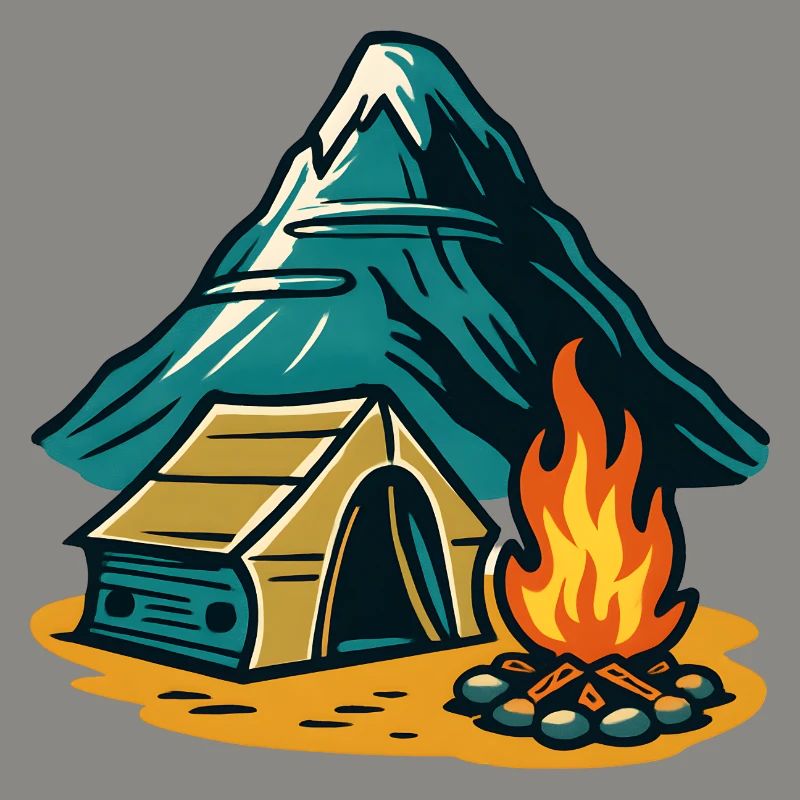 Mountain camping fire pit