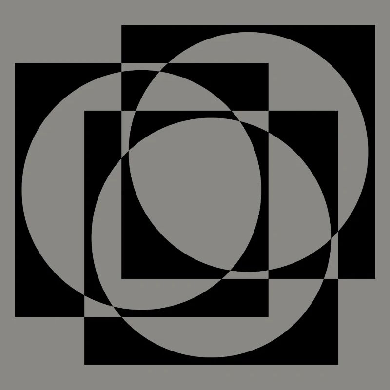 geometric circles and squares pattern
