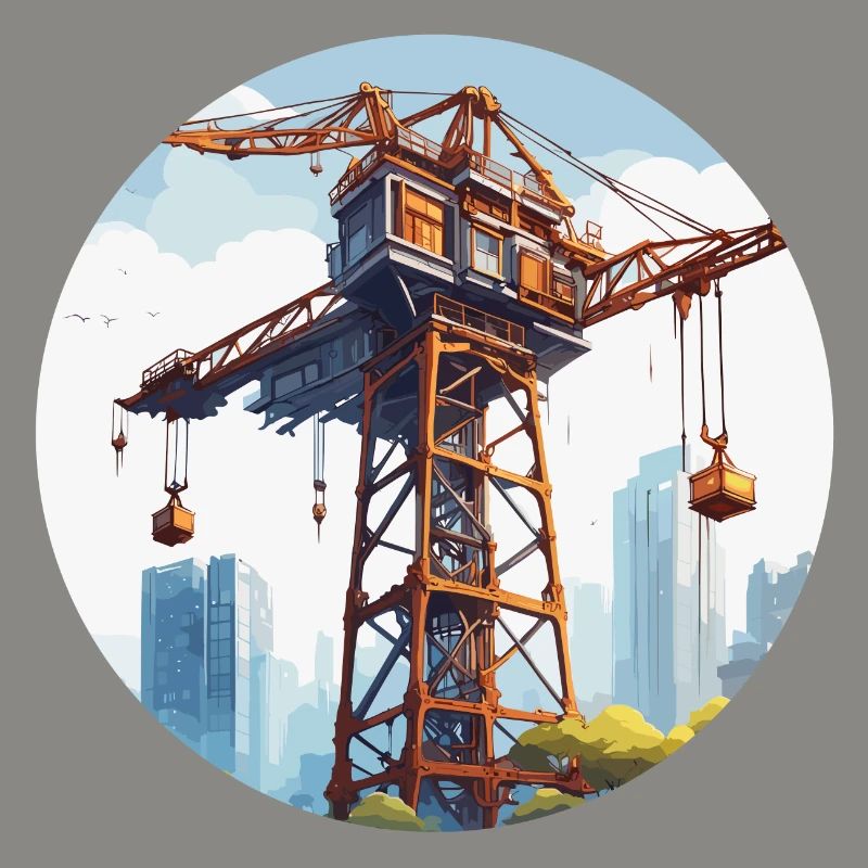 Crane / construction site / winch / crane system