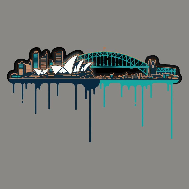 Impression néon de Sydney Skyline