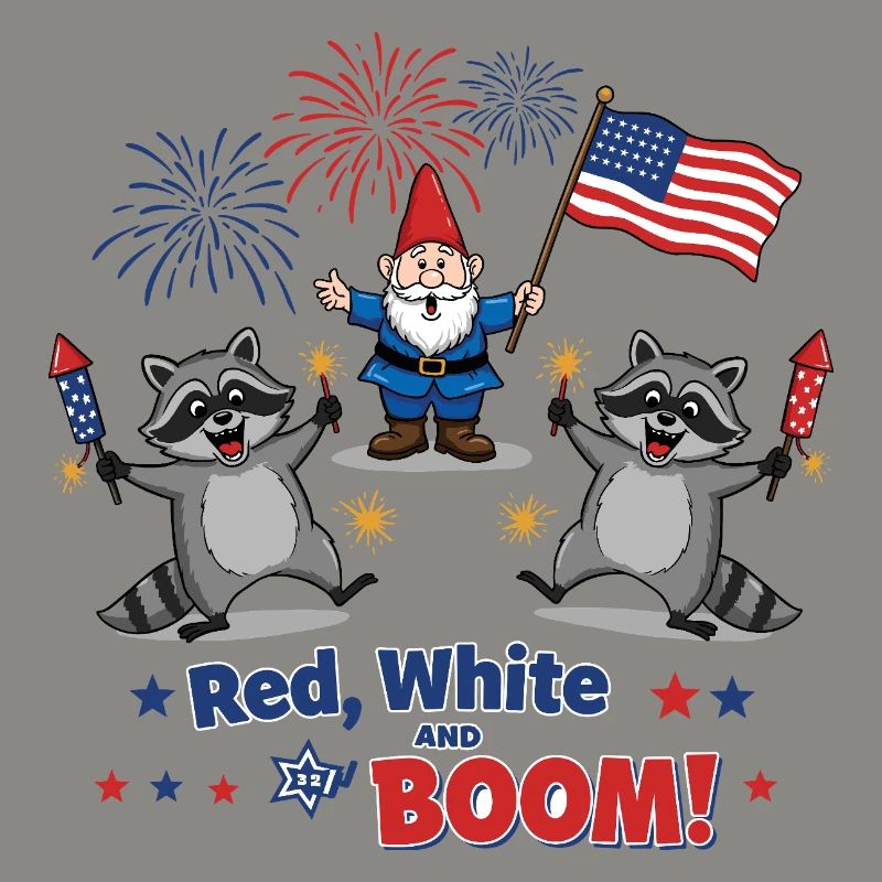 Raton laveur 4 juillet Feu d’artifice
