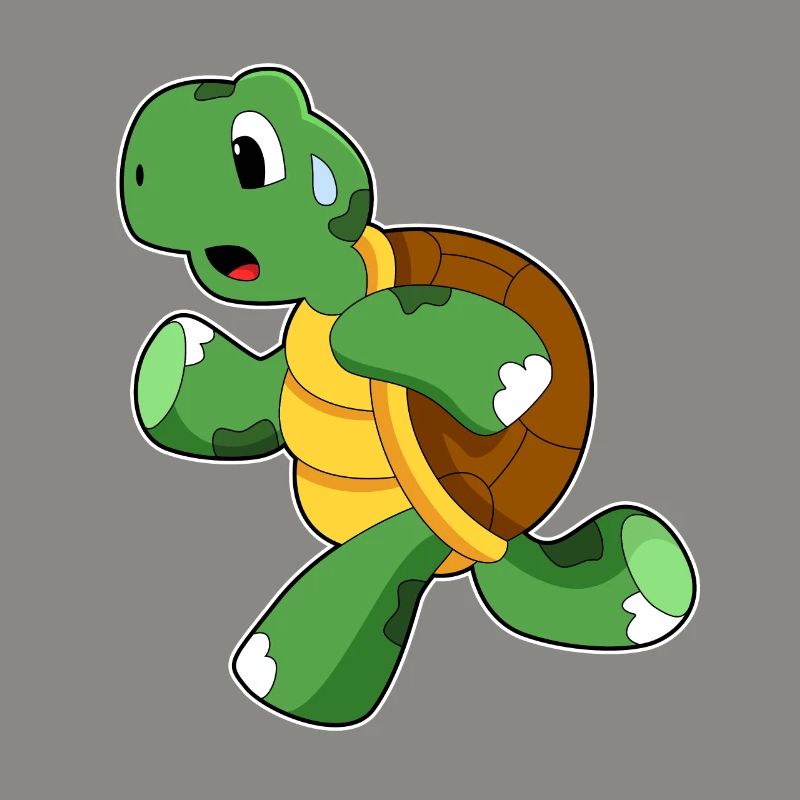 Turtle as jogger while jogging