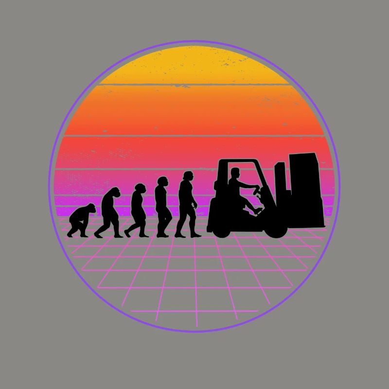Staplerfahrer Evolution Vaporwave Gabelstapler