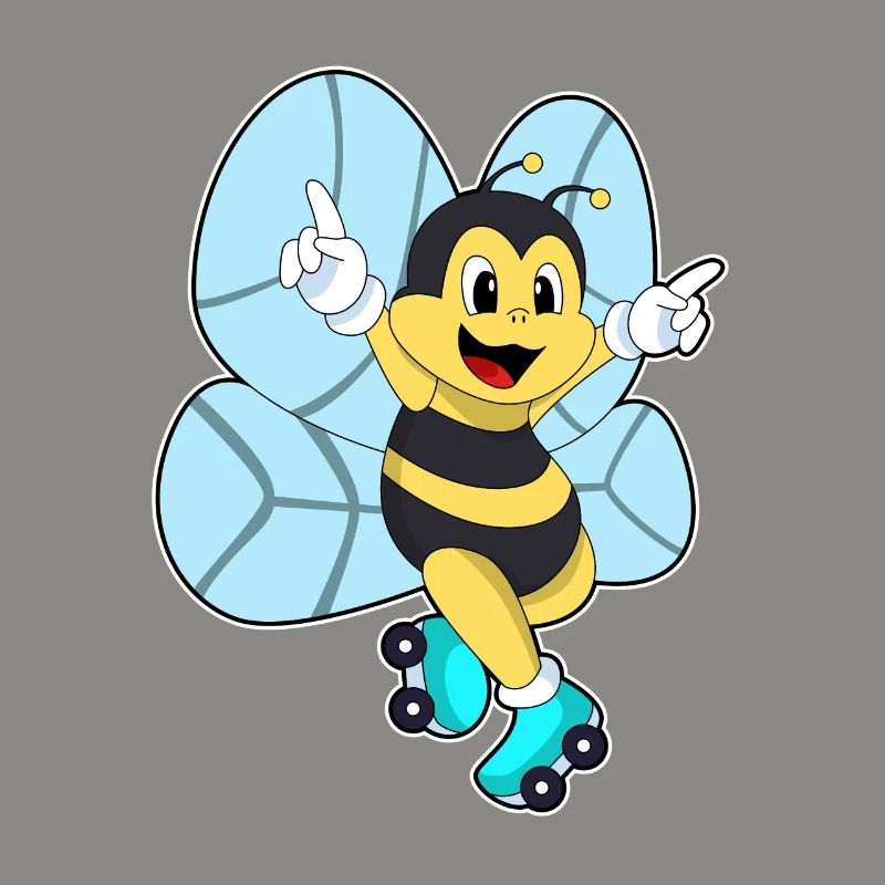 Bee with roller skates