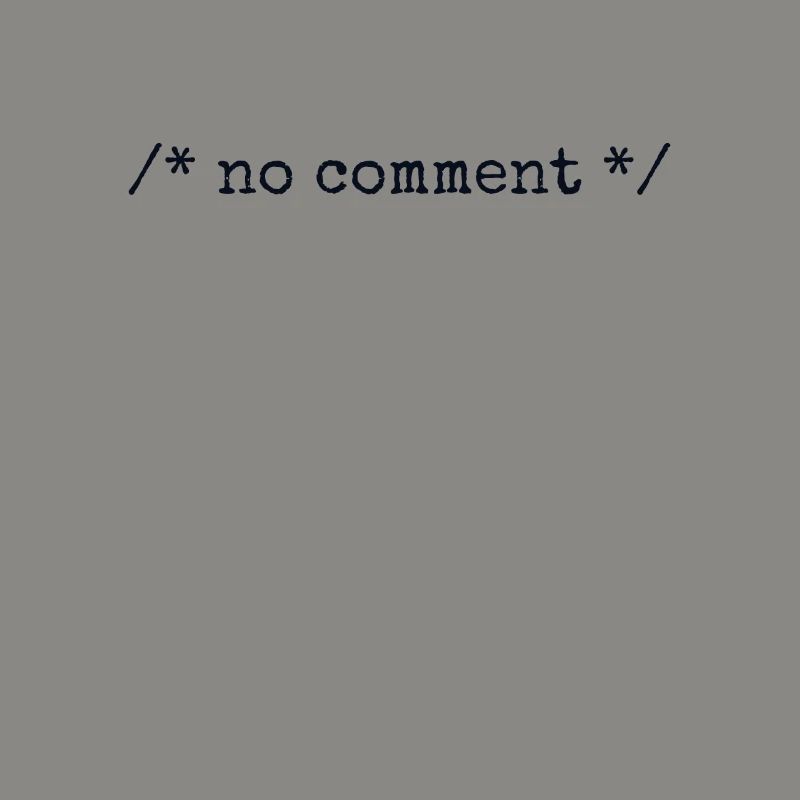 No Comment Developer Softwareentwickler Coder