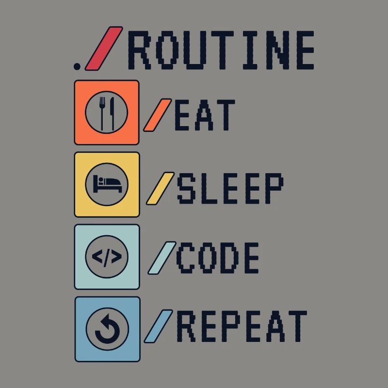 Routine Eat Sleep Code Repeat Developer Coder