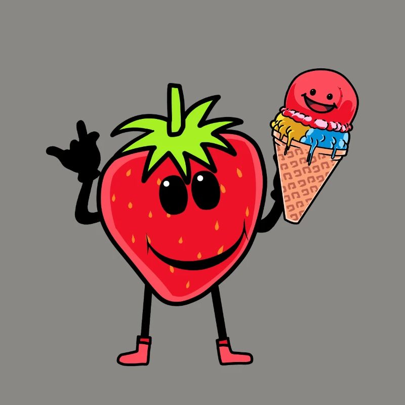 Erdbeerer Erdbeere Eis Eiscrem Eiskrem Kinder