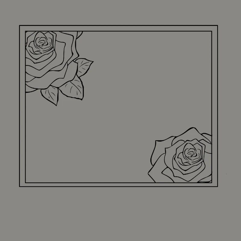 Rectangular frame with roses