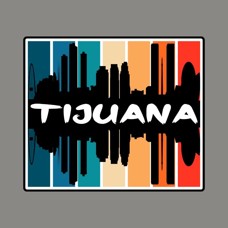 Tijuana Mexico Skyline Silhouette Travel Souvenir