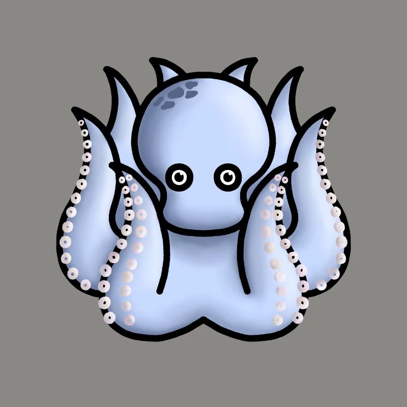 kleiner süßer hellblauer Oktopus