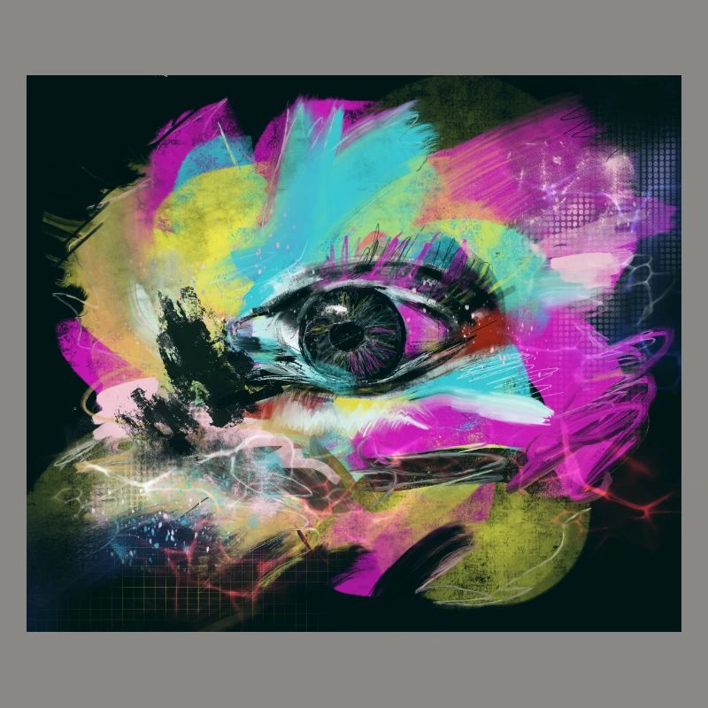 Explosion de couleur optimisme abstrait œil coloré