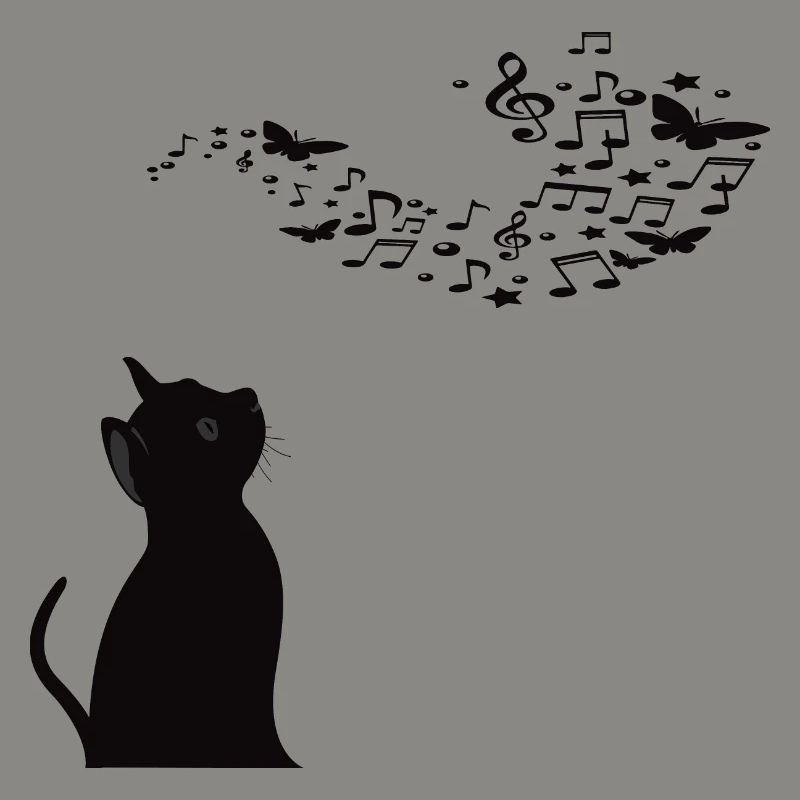Chat avec des notes de musique