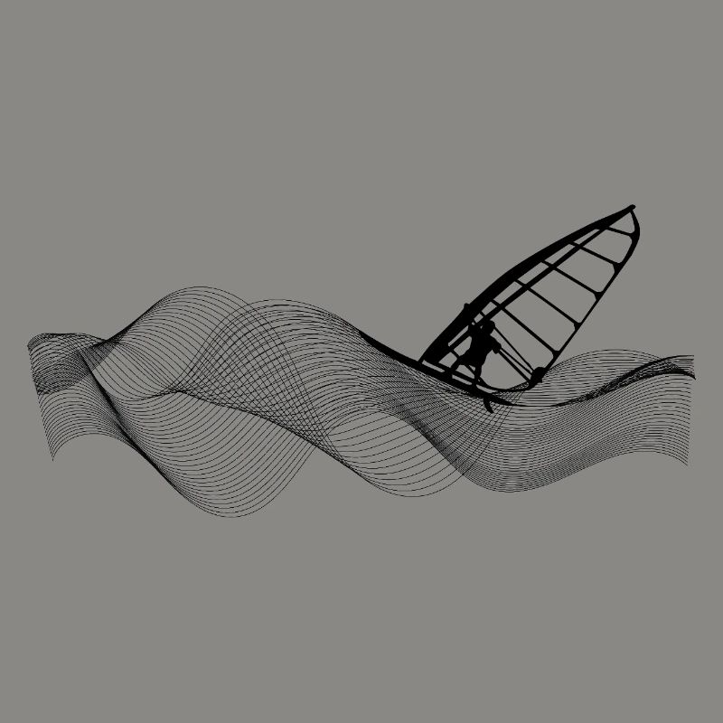 Windsurfer on wave structure
